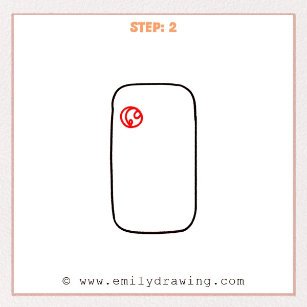 how to draw a cartoon phone - Step 2